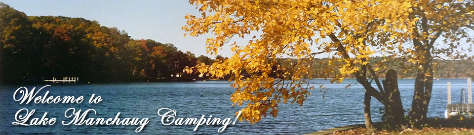 Lake Manchaug and its lakefront campgrounds in Massachusetts.