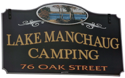 Logo, Lake Manchaug Camping, Vacation Rentals in Douglas, MA 